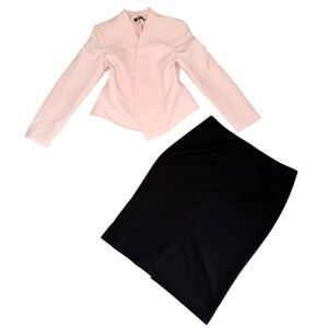 2c Office Suit Pink Nine West Blazer / Black Evan Piccone Skirt sz 12